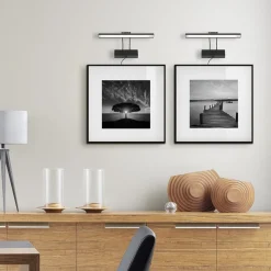 Wandlamp schilderij zwart inclusief dimbaar LED><noscript><img width=