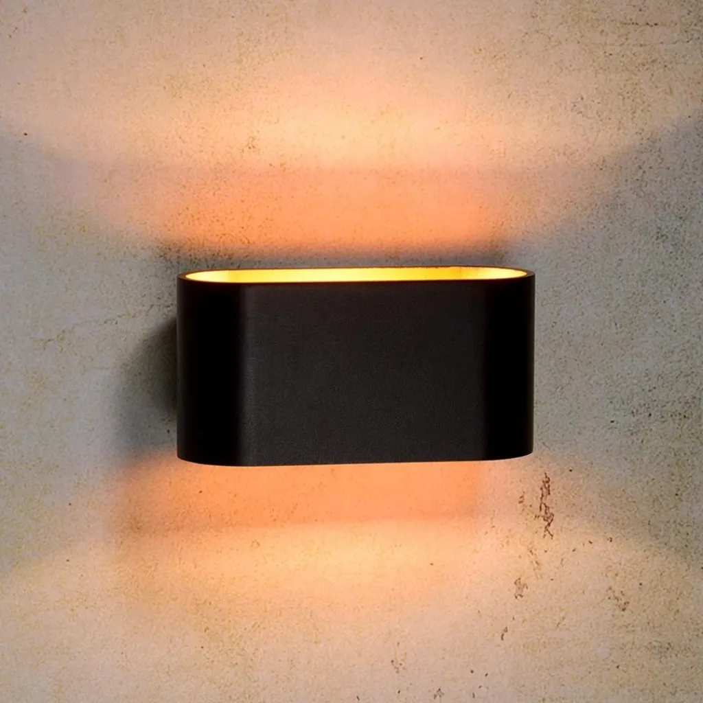 Wandlamp Xera ovaal zwart/goud>Straluma Shop