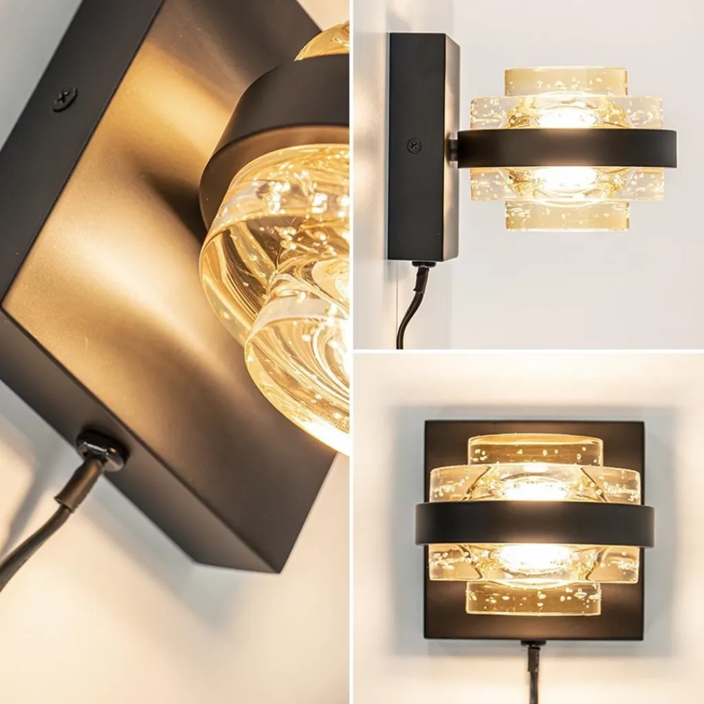 Wandlamp zwart/amber>Straluma Store