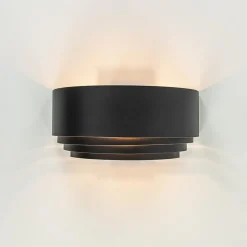 Wandlamp zwart/goud up+down langwerpig><noscript><img width=