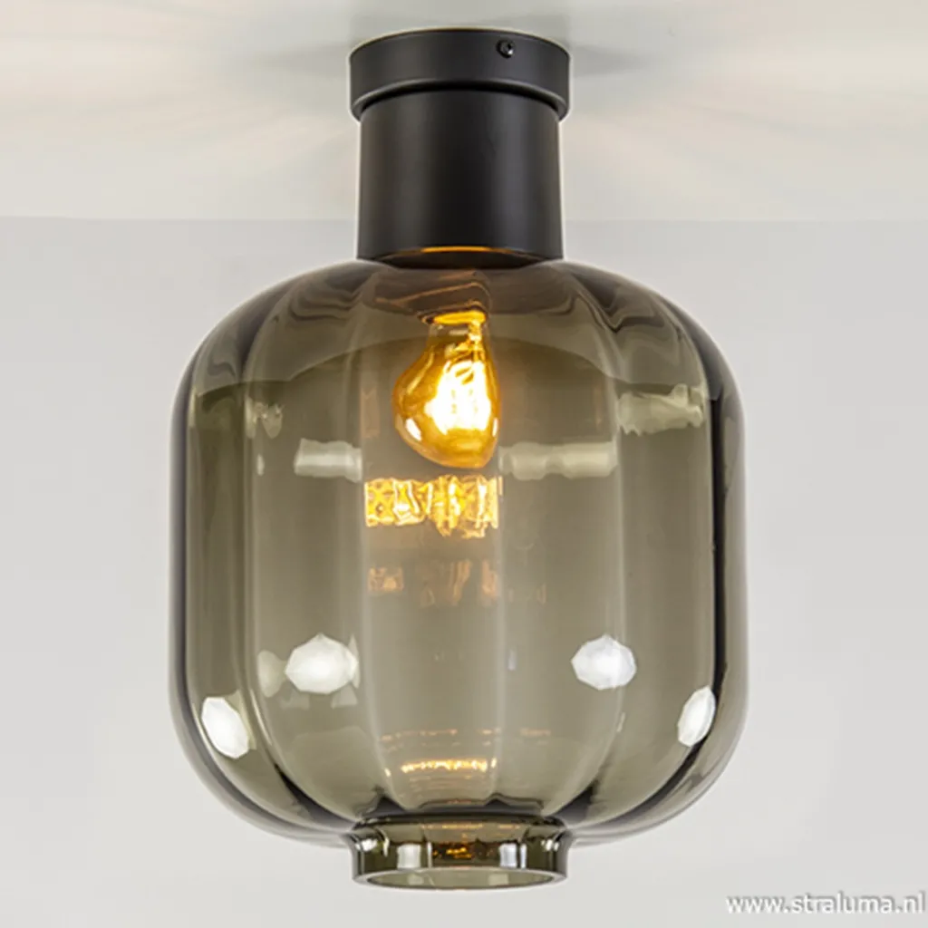 Zwart glazen plafondlamp luxury>Straluma Discount