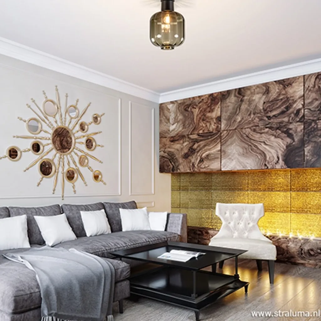 Zwart glazen plafondlamp luxury>Straluma Discount