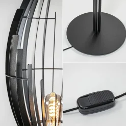 Zwart metalen design vloerlamp Omegna dimbaar><noscript><img width=