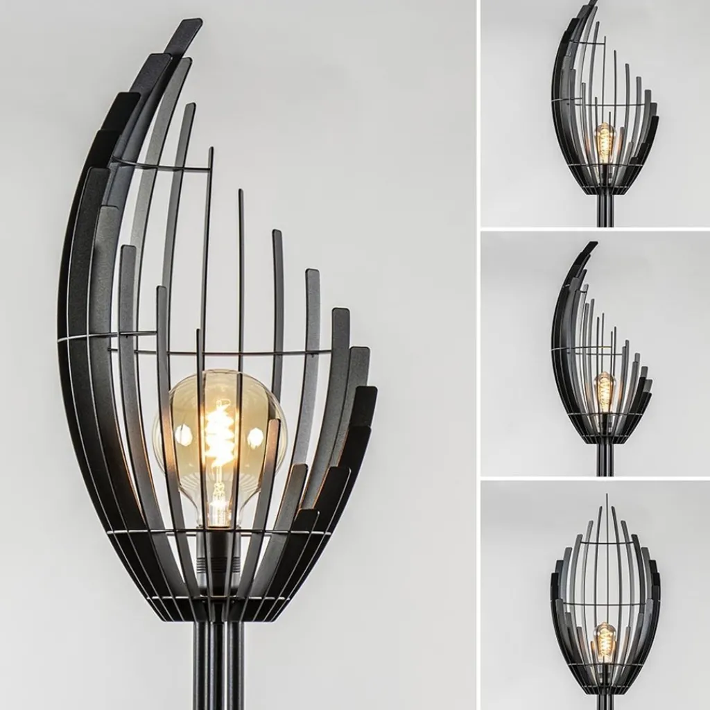 Zwart metalen design vloerlamp Omegna dimbaar>Straluma Online