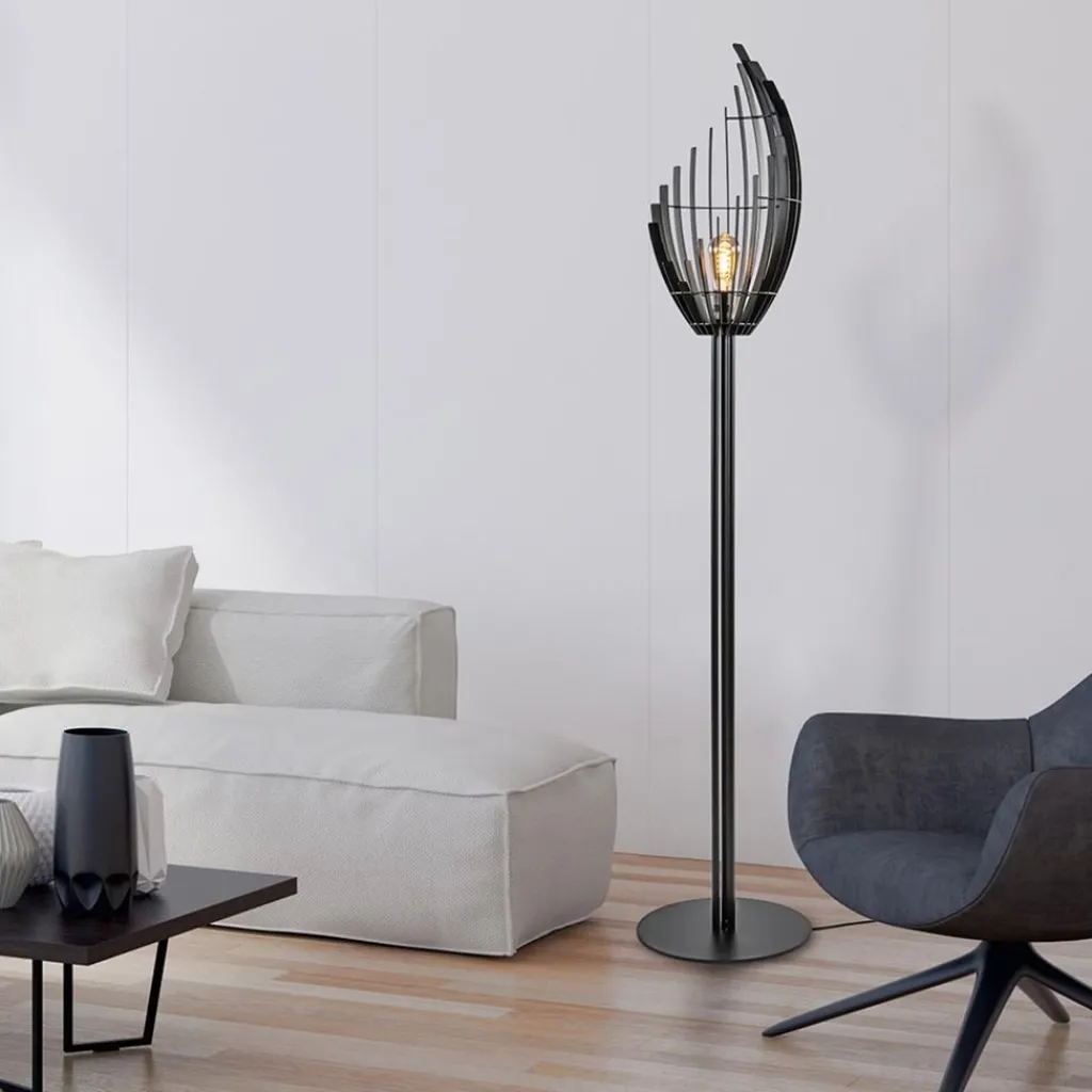 Zwart metalen design vloerlamp Omegna dimbaar>Straluma Online