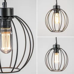 Zwarte draad hanglamp bol klein><noscript><img width=