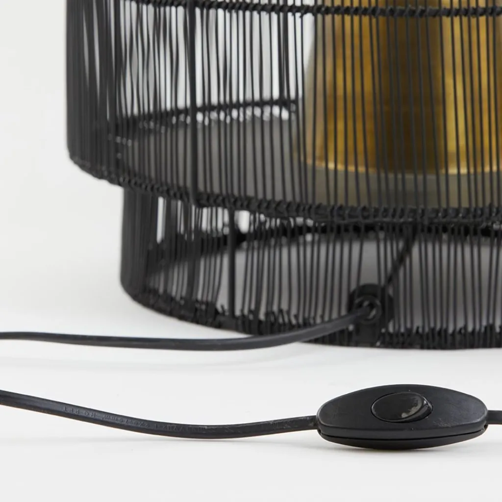 Zwarte draad tafellamp met brons>Straluma Cheap