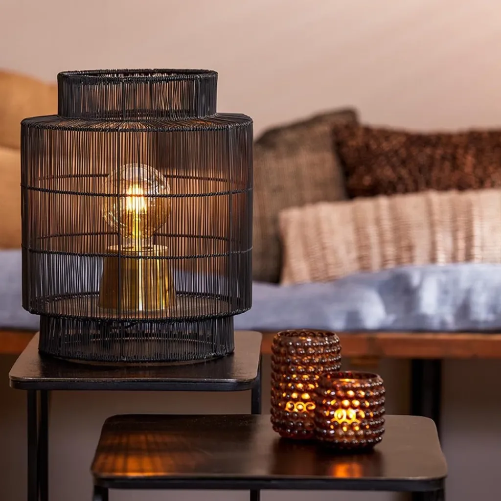 Zwarte draad tafellamp met brons>Straluma Cheap