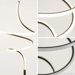 Zwarte krul vloerlamp LED dimbaar><noscript><img width=