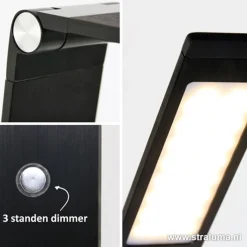 Zwarte led vloerlamp met touchdimmer><noscript><img width=