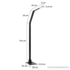 Zwarte led vloerlamp met touchdimmer><noscript><img width=