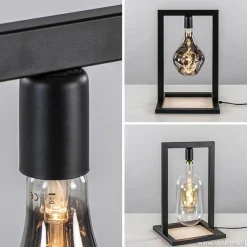 Zwarte tafellamp frame excl. lichtbron><noscript><img width=