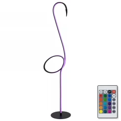 Zwarte vloerlamp flamingo met LED RGB multicolor>Straluma Store
