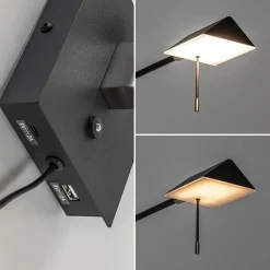 Zwarte wandlamp inclusief dimbaar LED en verstelbare arm><noscript><img width=