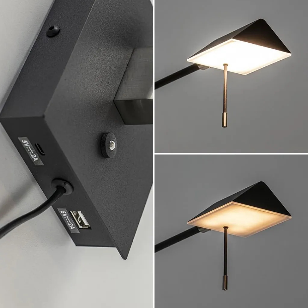 Zwarte wandlamp inclusief dimbaar LED en verstelbare arm>Straluma Shop