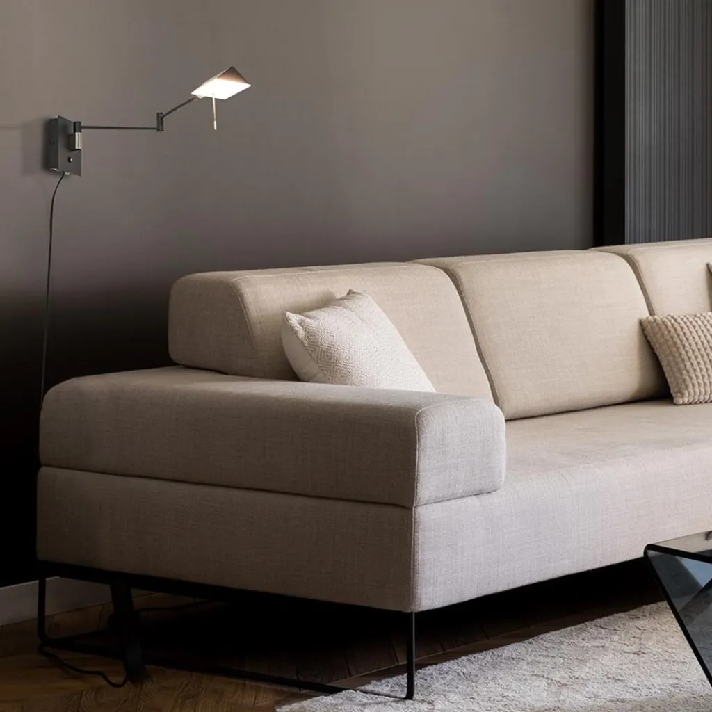 Zwarte wandlamp inclusief dimbaar LED en verstelbare arm>Straluma Shop